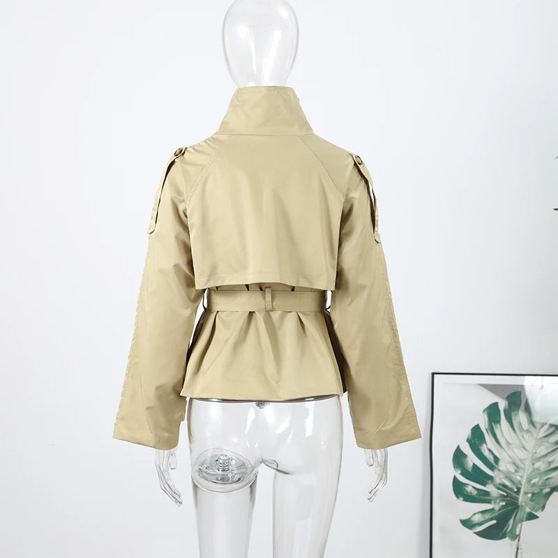 Lazarno Fashionable Belted Waist Trench Coat