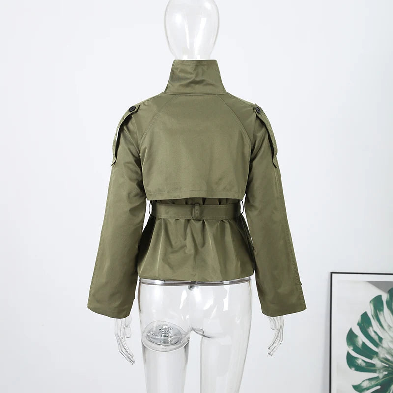 Lazarno Fashionable Belted Waist Trench Coat