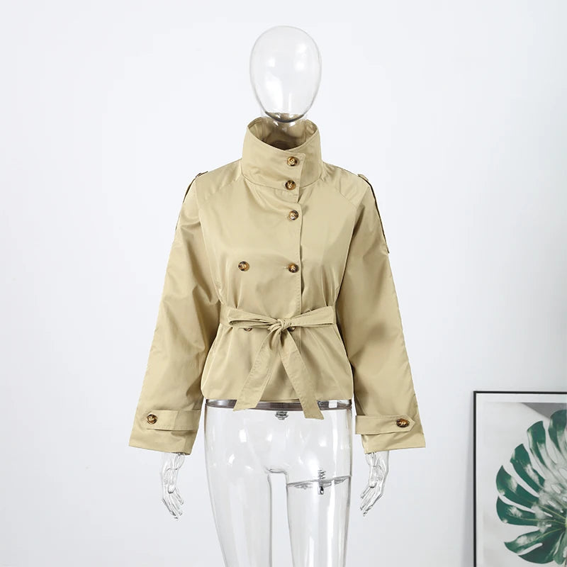 Lazarno Fashionable Belted Waist Trench Coat
