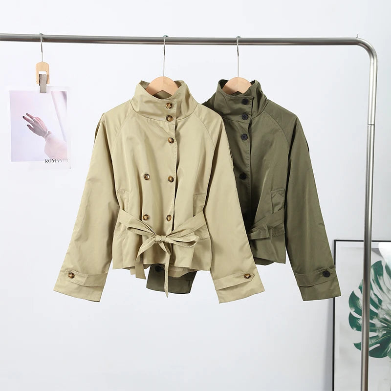 Lazarno Fashionable Belted Waist Trench Coat