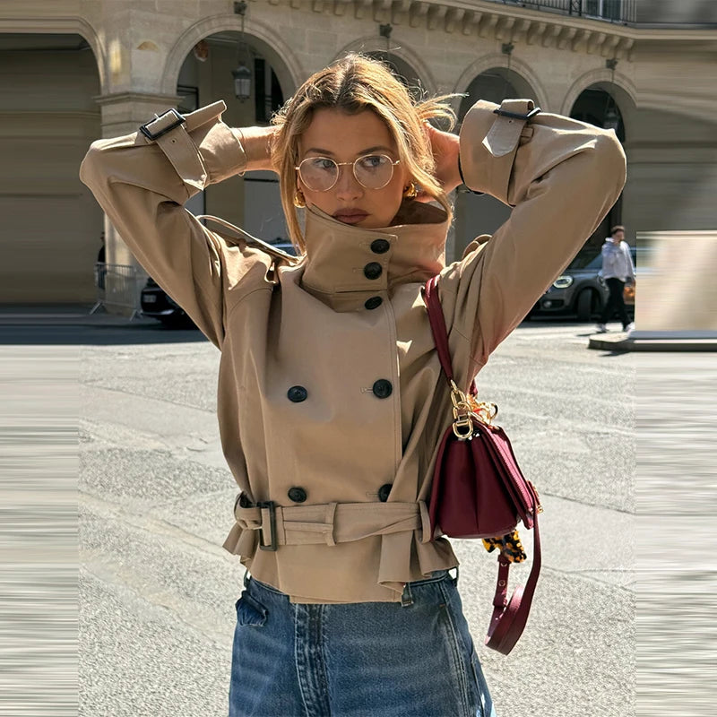 Lazarno Fashionable Belted Waist Trench Coat