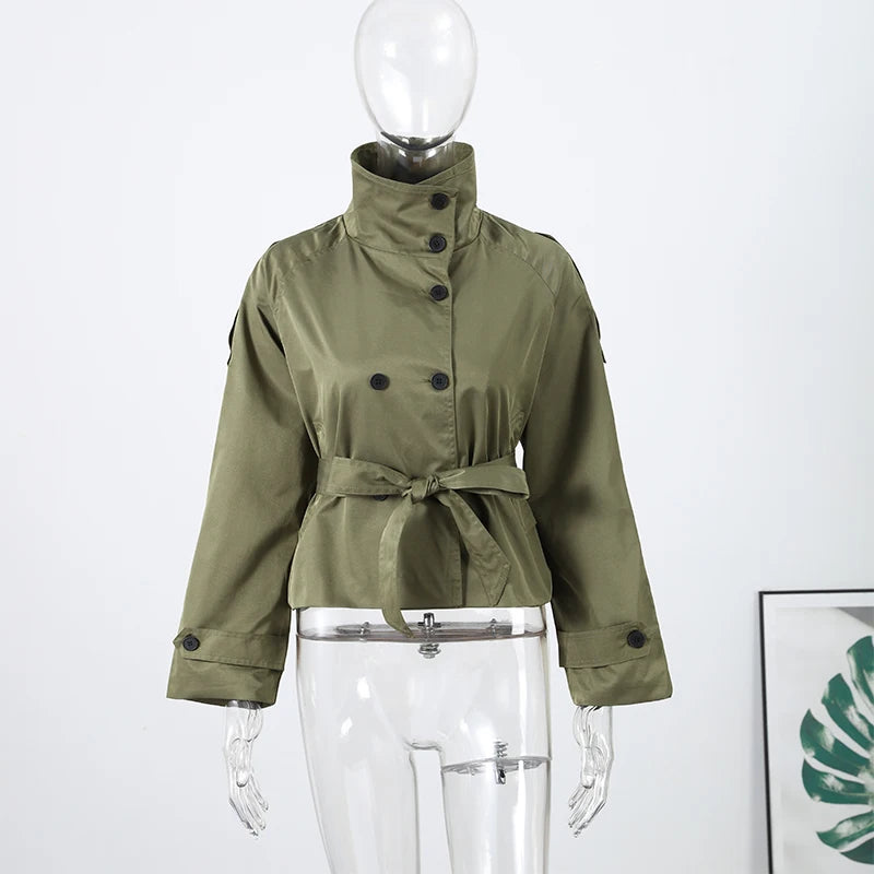 Lazarno Fashionable Belted Waist Trench Coat