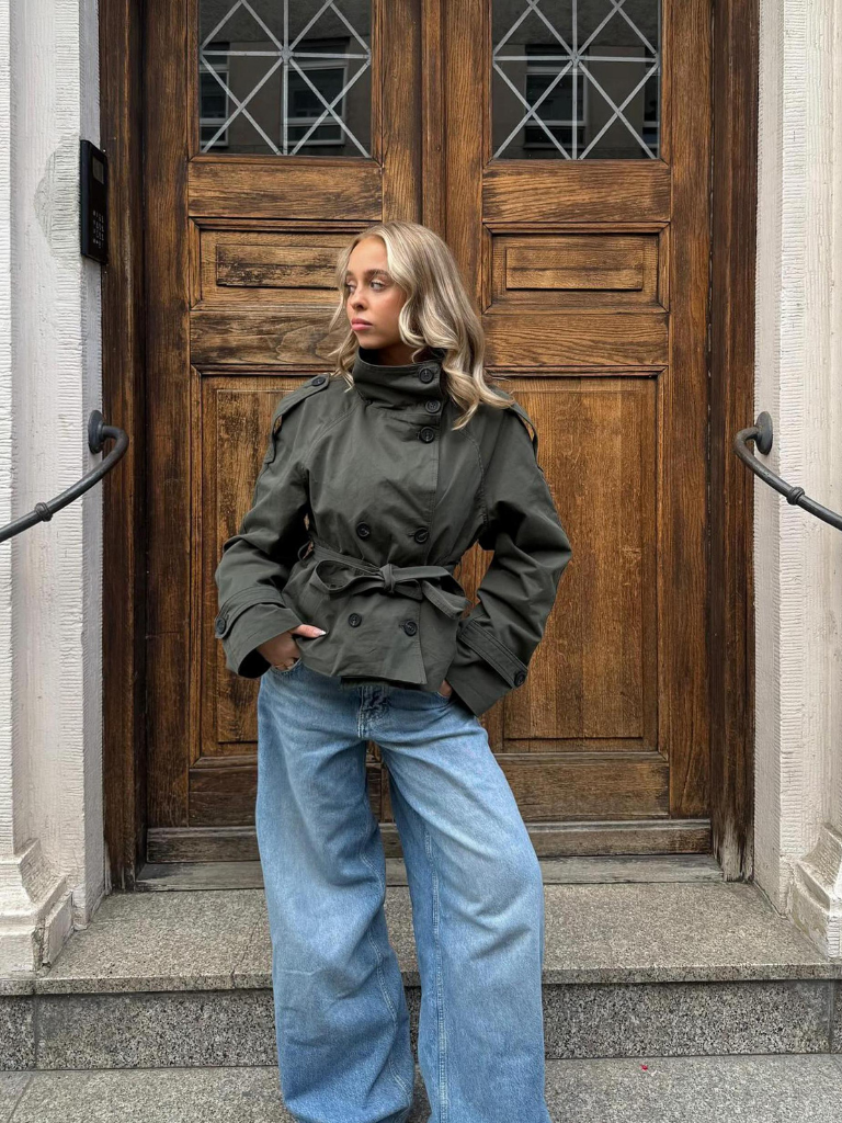 Lazarno Fashionable Belted Waist Trench Coat