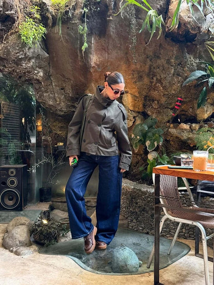 Lazarno Fashionable Belted Waist Trench Coat