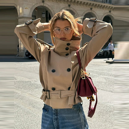 Lazarno Fashionable Belted Waist Trench Coat